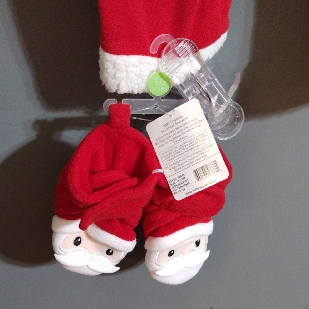 Carter's Festive Cozy And Classic Red Santa Pajama And Slippers - Picture 5 of 5